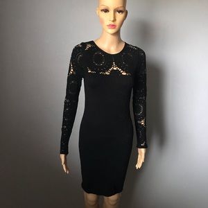 Black fitted long sleeved dress medium/large
